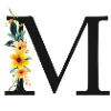 M Monogram, Floral, Personalizable