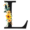 L Monogram, Floral, Personalizable