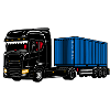 Container truck" on the road