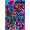 Aztec warrior and symbols