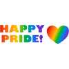 Happy Pride Rainbow Heart LGBTQ