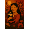 Chat et femme