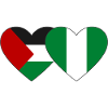 Palestine Nigeria Flag Heart
