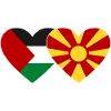 Palestine Macédoine Drapeau Coeur