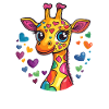 Cute Rainbow Giraffe