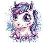 Bangs with flowers
