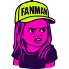 FANMAN Pop-Art-Mädchen mit Cap