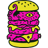 Monsterburger im Pop-Art Stil