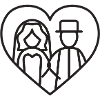 Loving couple in the heart