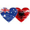 Australia Albania flag heart used
