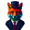 WPAP Stil Tiere - Fuchs eleganter Anzug Monokel