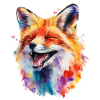 Bunter Fuchs in Aquarell