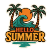 Hallo Sommer-Tropenwellen-Abzeichen