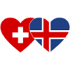 Switzerland Iceland Flag Heart