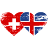 Suisse Islande Drapeau Coeur utilisé