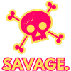 Savage - edgy pop art skull & Crossbones design