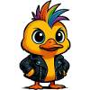 Regnbue Punk Duck Tegneserie Design