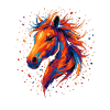 Buntes Pferd – Farbspritzer Kunst