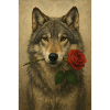 Wolf mit Blume