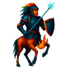 Animal de style WPAP - Centaure en armure avec lance laser