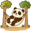 Panda in Hammock – Relaxed Animal Motif