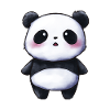bébé panda mignon, style chibi