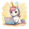 programmierendes Einhorn
