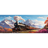 Nostalgischer Eisenbahnzug mit Dampflokomotive
