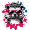 Funny hedgehog with sunglasses