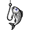 Fish Hook Fish Icon
