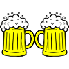 Bierglas Anstoßen