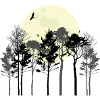 Himmlischer Wald Silhouette Design