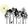 Mystic Night Forest Silhouette