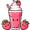Kawaii Strawberry Milkshake Design