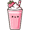 Playful Strawberry Milkshake Illustration