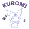 Kuromi Outline Design With Purple Chrome Lettering