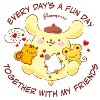 Pompompurin With Friends Every Day's A Fun Day
