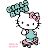 Hello Kitty en una patineta con reglas para niñas