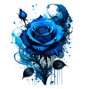 tinte,blaue Rose,illustration,malerei,graffiti