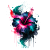 ink,hibiscus,illustration,painting,graffiti,flower