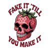 Strawberry skull with cheeky saying