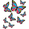 Bunte Schmetterlinge.