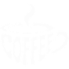 Dämpfende Kaffeetasse Wortkunst