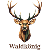 Cerf géométrique avec étiquette Waldkönig