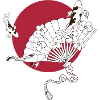 Japanischer Fächer mit Koi-Fischen