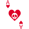Totenkopf und Herz-Ass