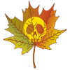 Skull and dead leaf