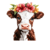 Flower calf with crown