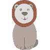 Lion head with friendly face
