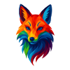 WPAP Stil Tiere - Kitsune Fuchsgeist
